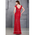 Kate Kasin Cap Sleeve V-Neck V-Back Red Lace Long Evening Dress Prom Ball Gown Formal Occasion KK000190-1